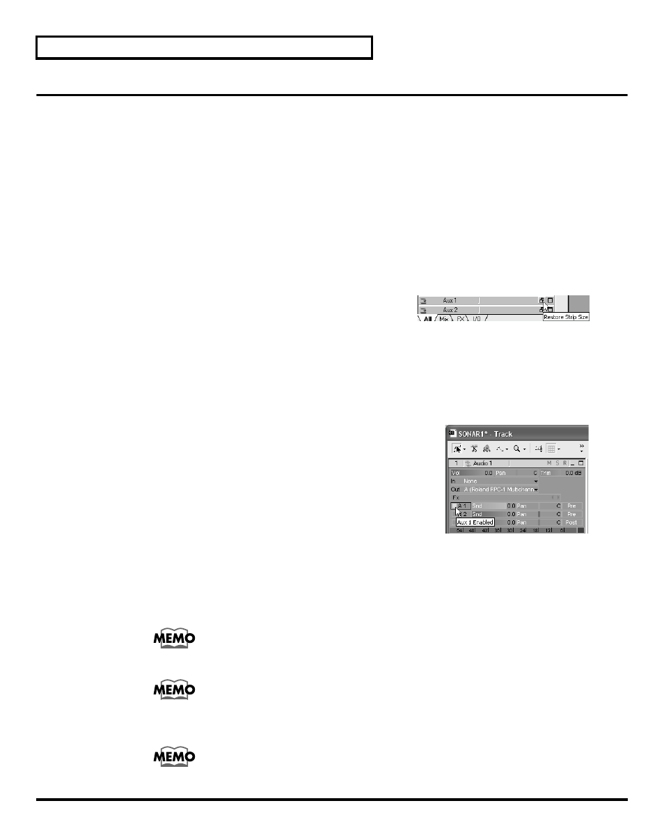Applying an external effect, Set a sonar bus as the external effect send | Roland Studio Package Pro User Manual | Page 32 / 36
