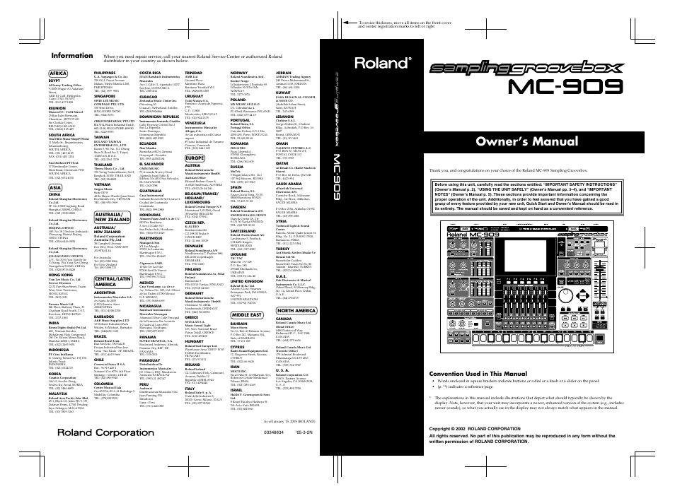 Roland MC-909 User Manual | 180 pages