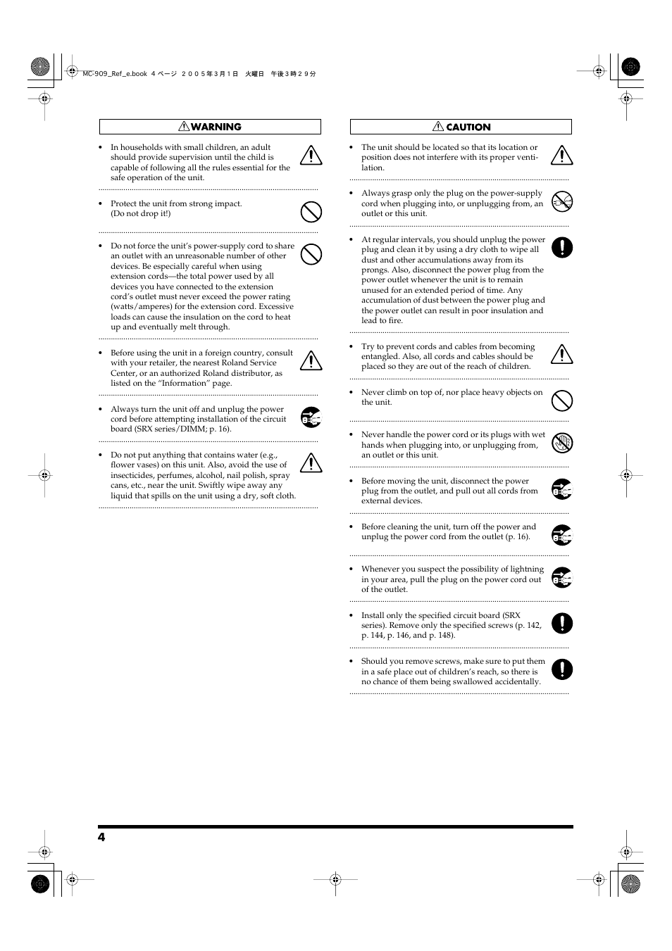 Roland MC-909 User Manual | Page 4 / 180