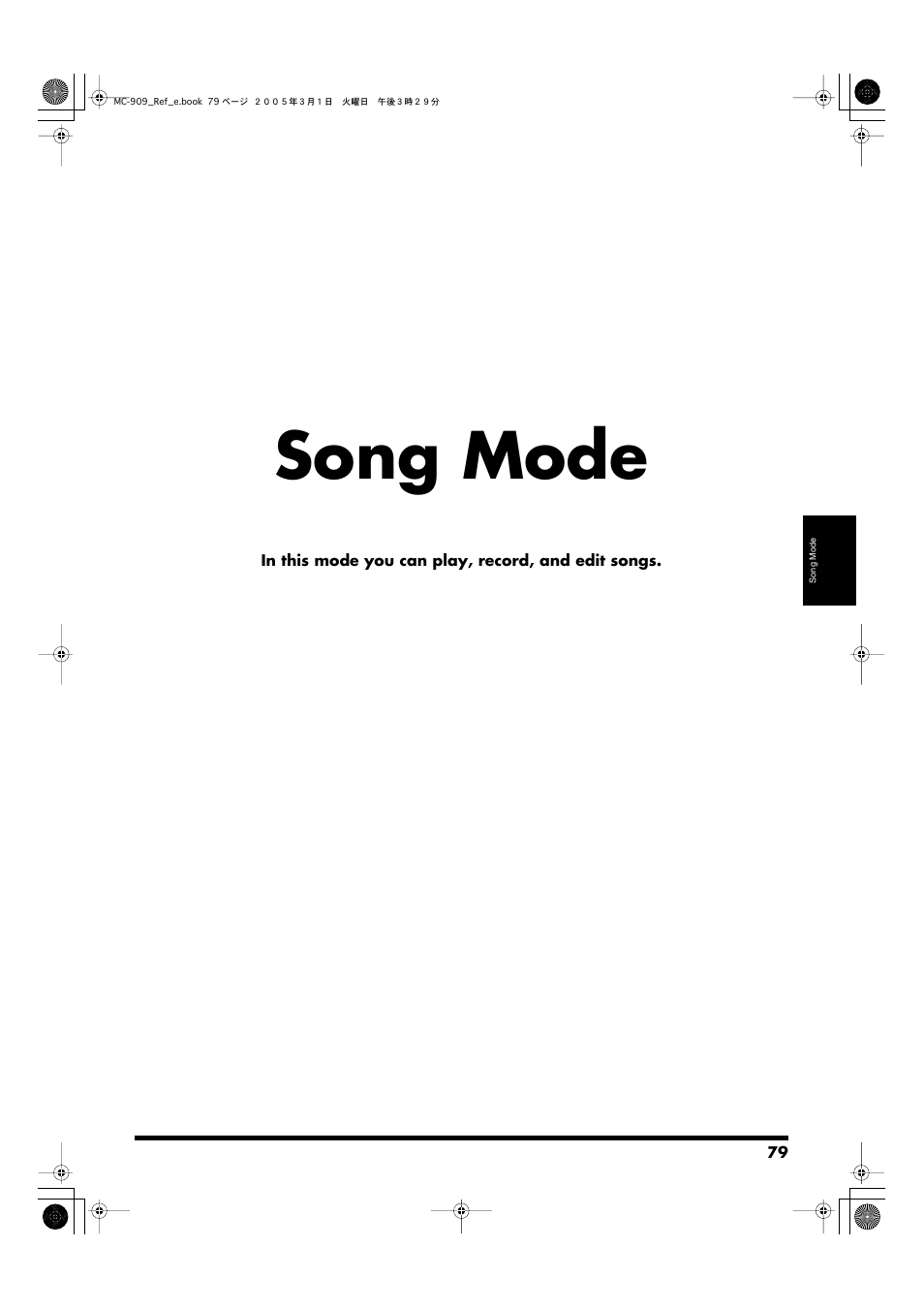 Song mode | Roland MC-909 User Manual | Page 79 / 180