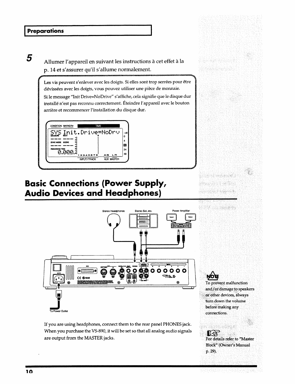 Preparations, Q ! 1, Ii m rtfcfc o (ili) | Roland 24 bit Digital Studio Workstation VS-890 User Manual | Page 10 / 148