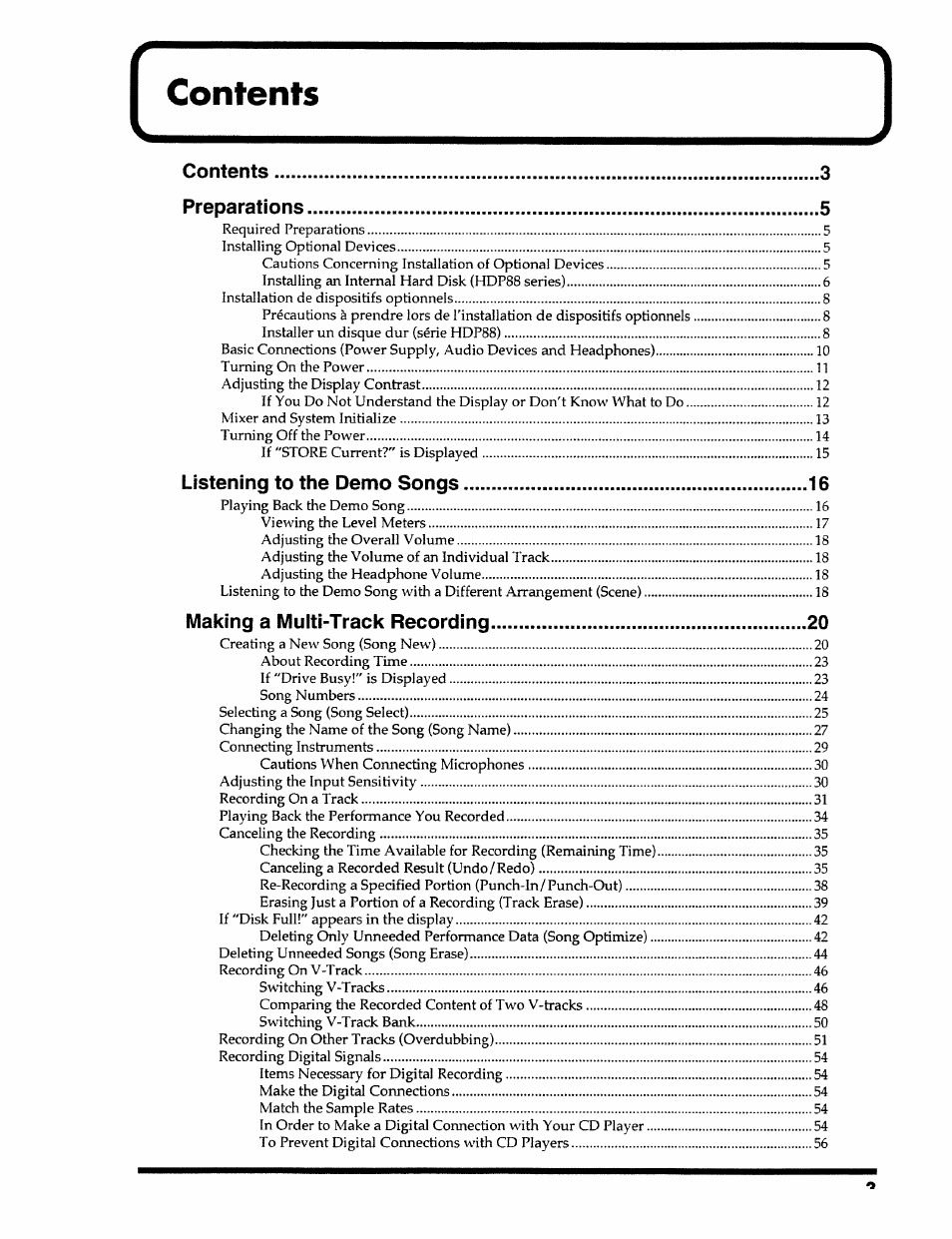 Roland 24 bit Digital Studio Workstation VS-890 User Manual | Page 3 / 148