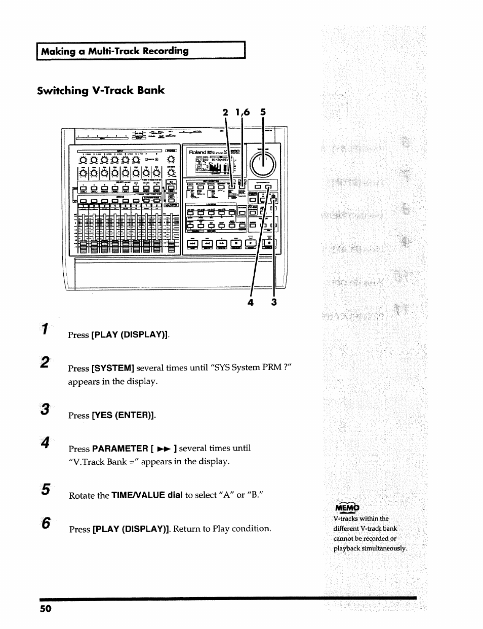 Roland 24 bit Digital Studio Workstation VS-890 User Manual | Page 50 / 148