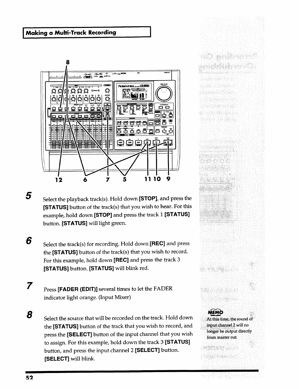 Roland 24 bit Digital Studio Workstation VS-890 User Manual | Page 52 / 148