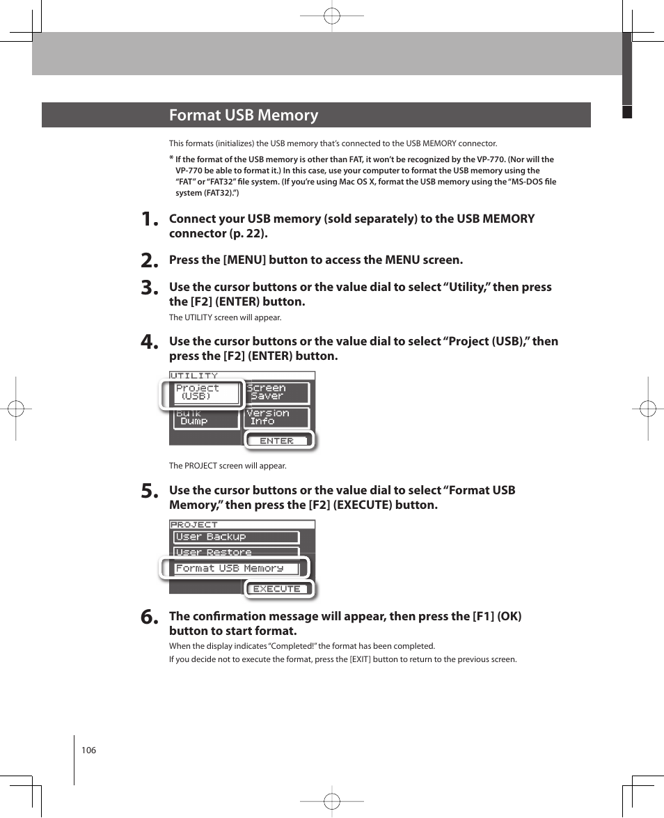 Roland VP-770 User Manual | Page 106 / 128