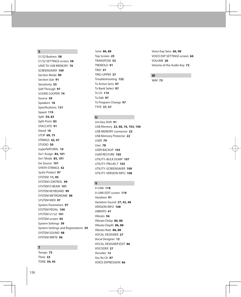 Roland VP-770 User Manual | Page 126 / 128