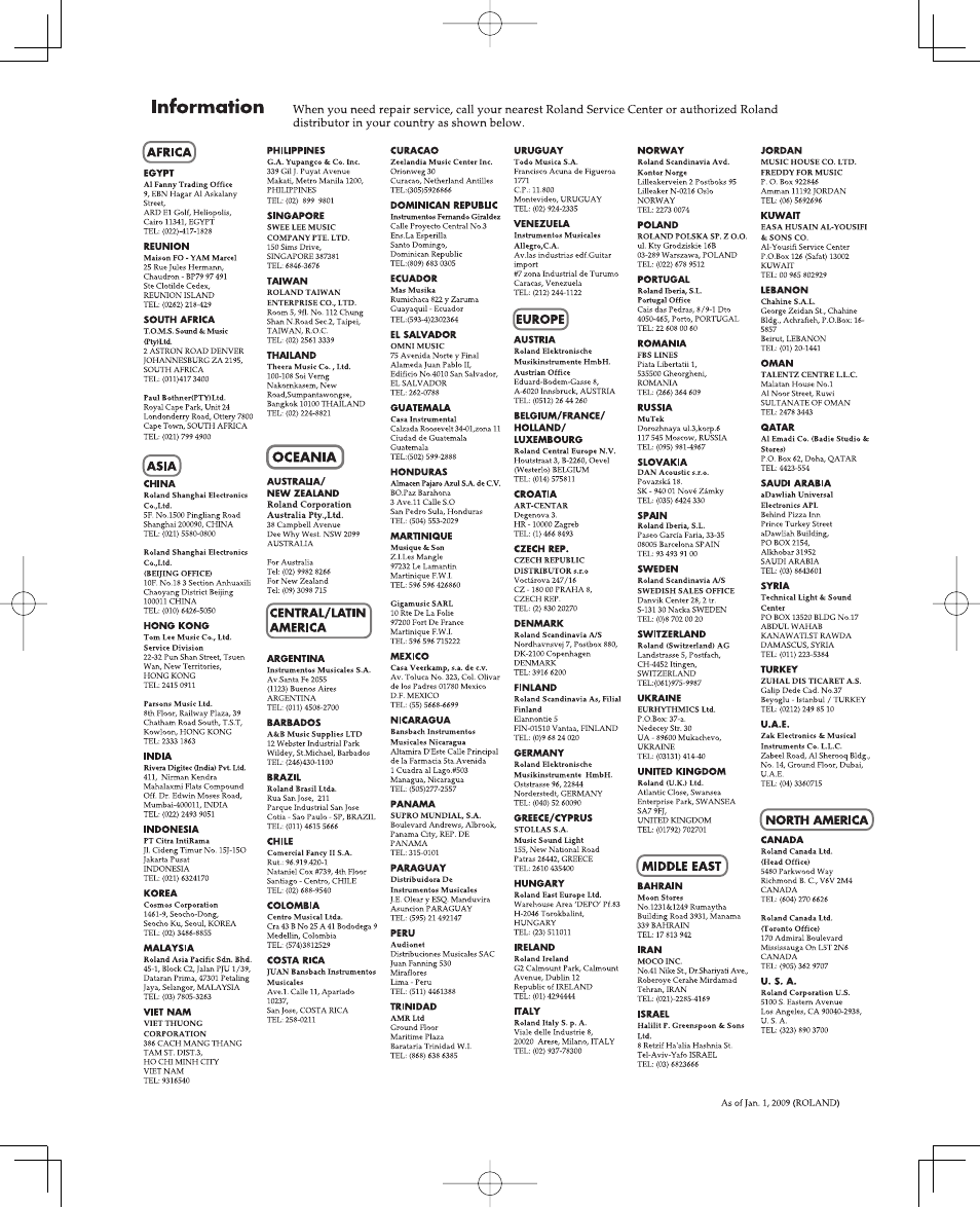 Roland VP-770 User Manual | Page 127 / 128