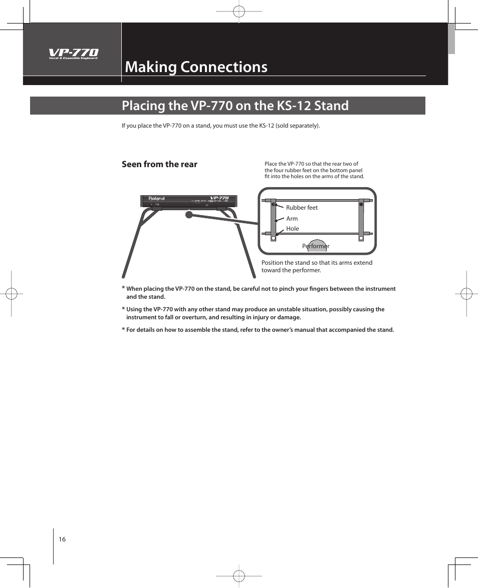 Making connections | Roland VP-770 User Manual | Page 16 / 128