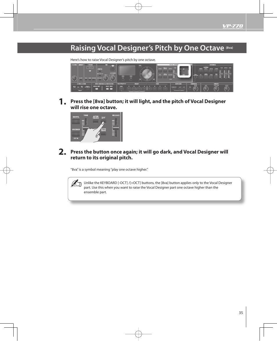Raising vocal designer’s pitch by one octave | Roland VP-770 User Manual | Page 35 / 128