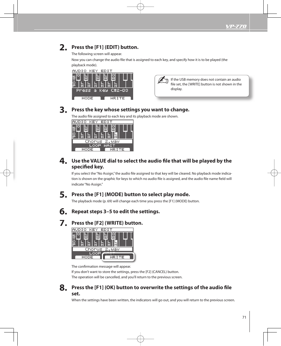 Roland VP-770 User Manual | Page 71 / 128