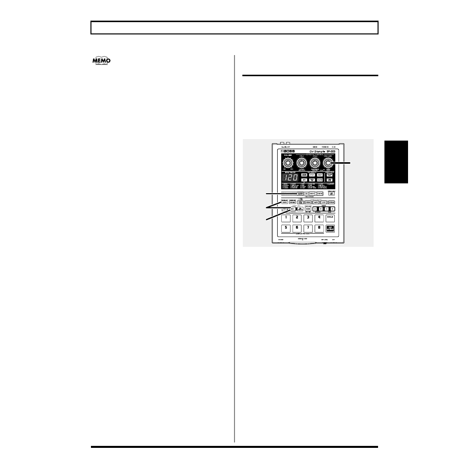 Starting sampling automatically (auto sampling), Chapter 3 | Roland SP-303 User Manual | Page 32 / 77