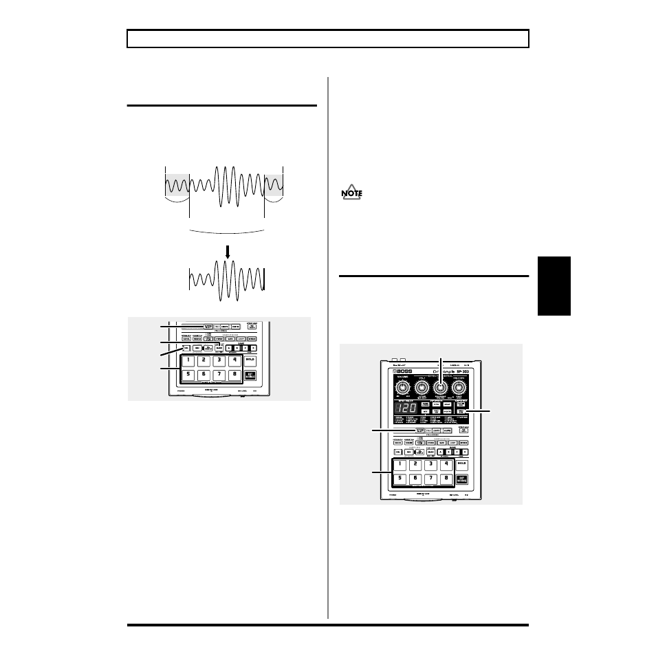 Deleting unwanted portions (truncate), Changing the sample’s bpm, Chapter 4 | Roland SP-303 User Manual | Page 42 / 77