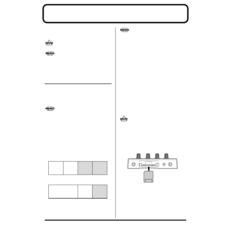 Chapter 6. using memory cards, Memory cards, Inserting a memory card | Roland SP-303 User Manual | Page 49 / 77