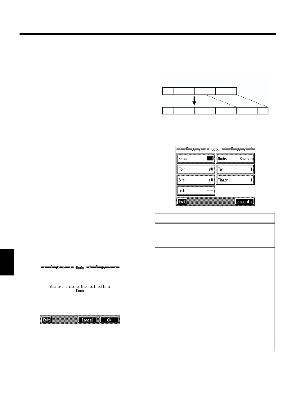 Undoing edits (undo), Copying measures (copy), P. 122 | 122 chapter 6 creating and editing songs | Roland KF-7 User Manual | Page 122 / 192