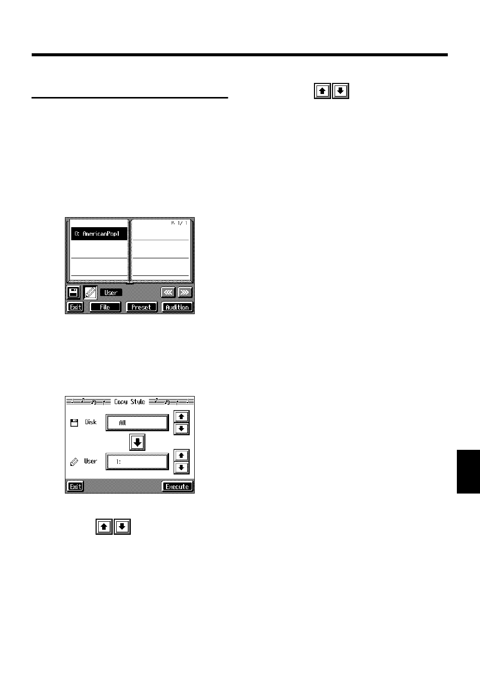 Copying styles on disks to the user memory, Copying styles saved in the user memory to disks, 137 chapter 7 creating music styles | Roland KF-7 User Manual | Page 137 / 192