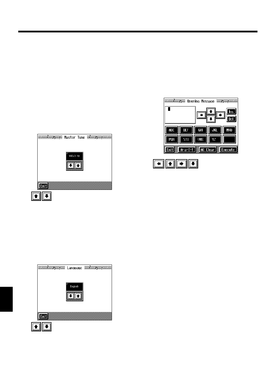 Changing standard pitch (master tune), Changing the language (language), Sets the kf-7’s standard pitch (p. 148) | Display (p. 148), The power is turned on (p. 148), 148 chapter 8 various settings | Roland KF-7 User Manual | Page 148 / 192
