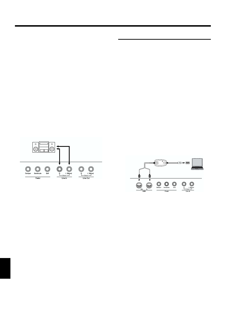 Connecting a computer, Connect to the midi connectors, 158 chapter 9 connecting external devices | Roland KF-7 User Manual | Page 158 / 192