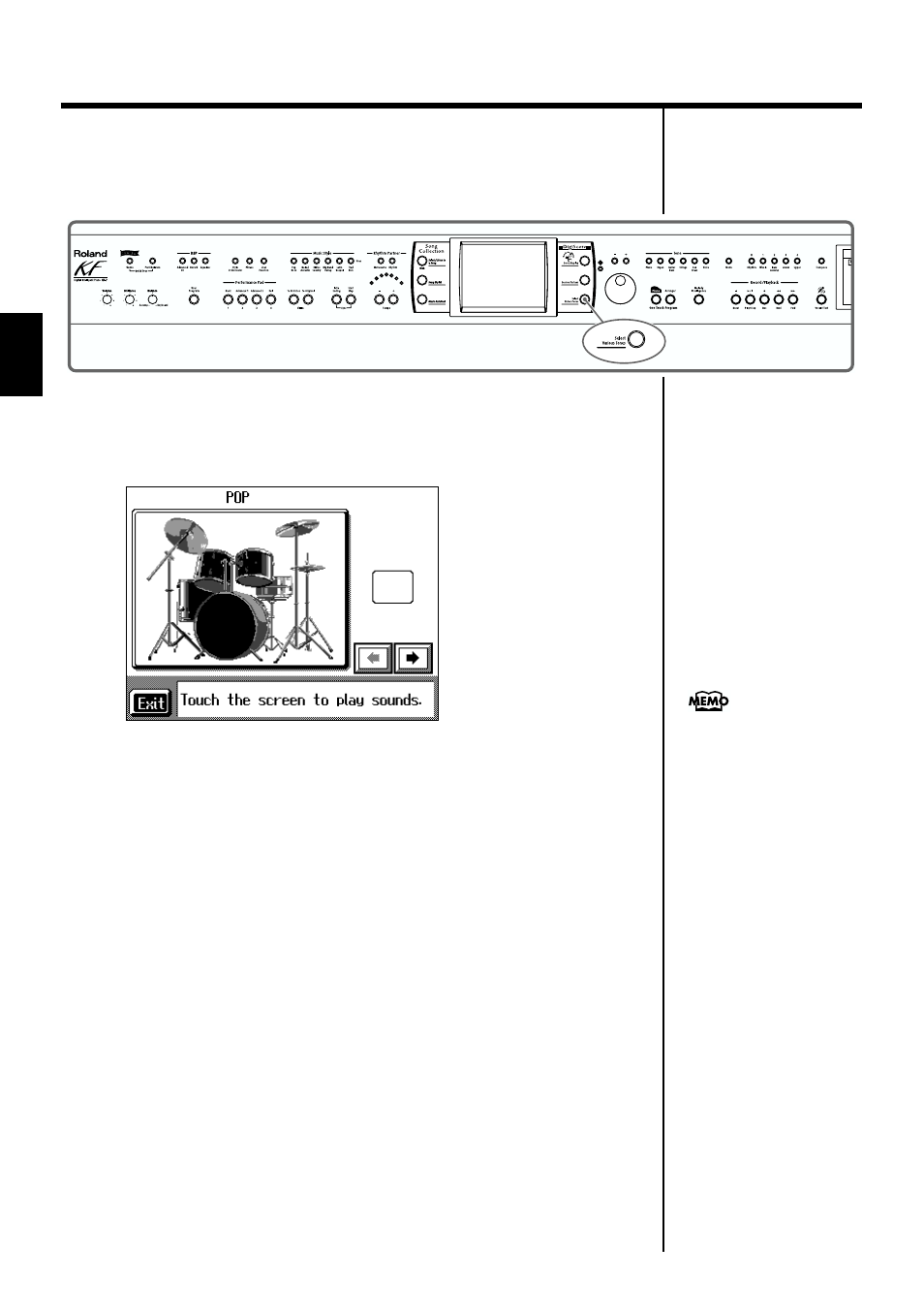 Playing percussion instruments or sound effects | Roland KF-7 User Manual | Page 22 / 192