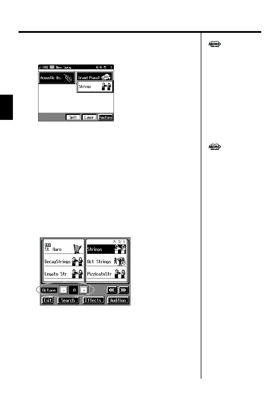 See “shifting the keyboard, Pitch in octave steps (octave, Shift)” (p. 26) | 26 chapter 1 performance | Roland KF-7 User Manual | Page 26 / 192