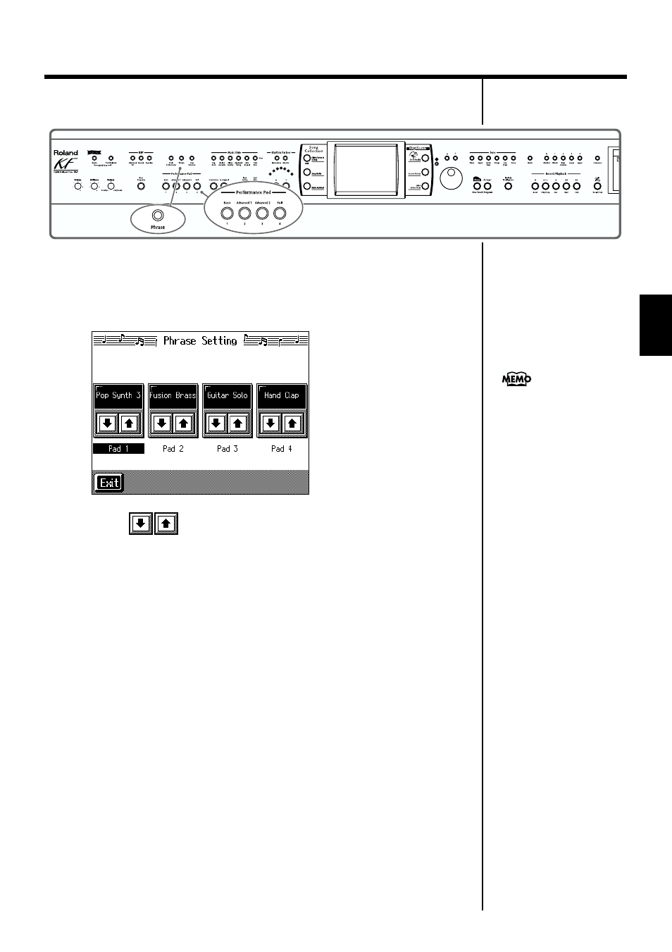 Playing phrases (phrase), P. 59), To p. 59 and p. 143 | 59 chapter 2 automatic accompaniment | Roland KF-7 User Manual | Page 59 / 192
