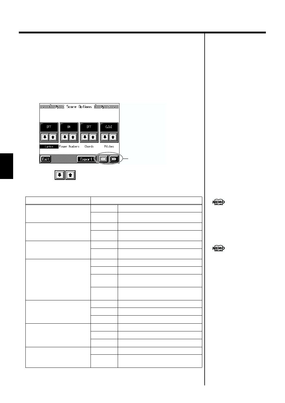 Making detailed settings for the score display, Option> (p. 72), 72 chapter 3 song playback and practice functions | Roland KF-7 User Manual | Page 72 / 192