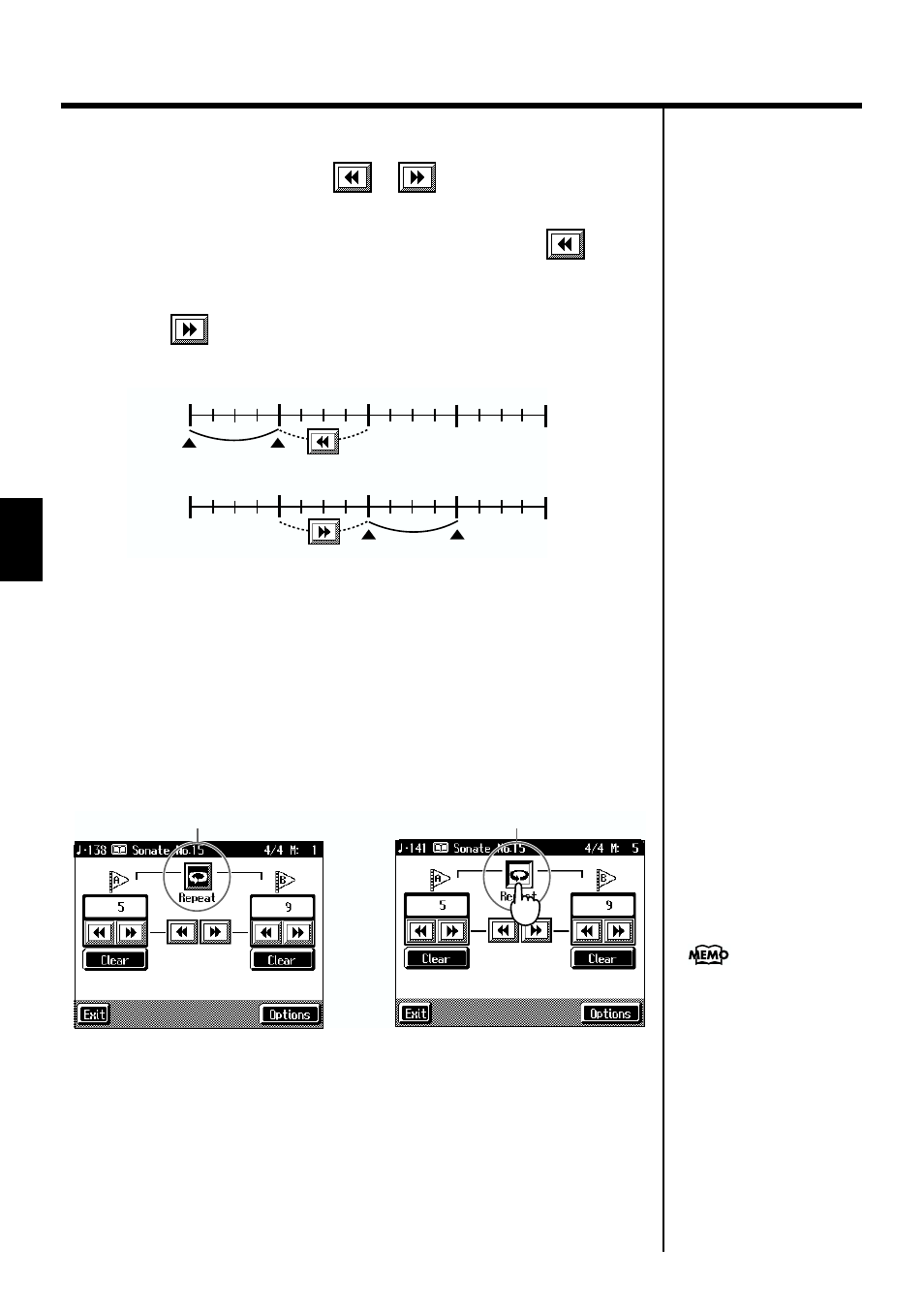 Playing back the same passage over and over, A section to be repeated (p. 84), 84 chapter 3 song playback and practice functions | Roland KF-7 User Manual | Page 84 / 192