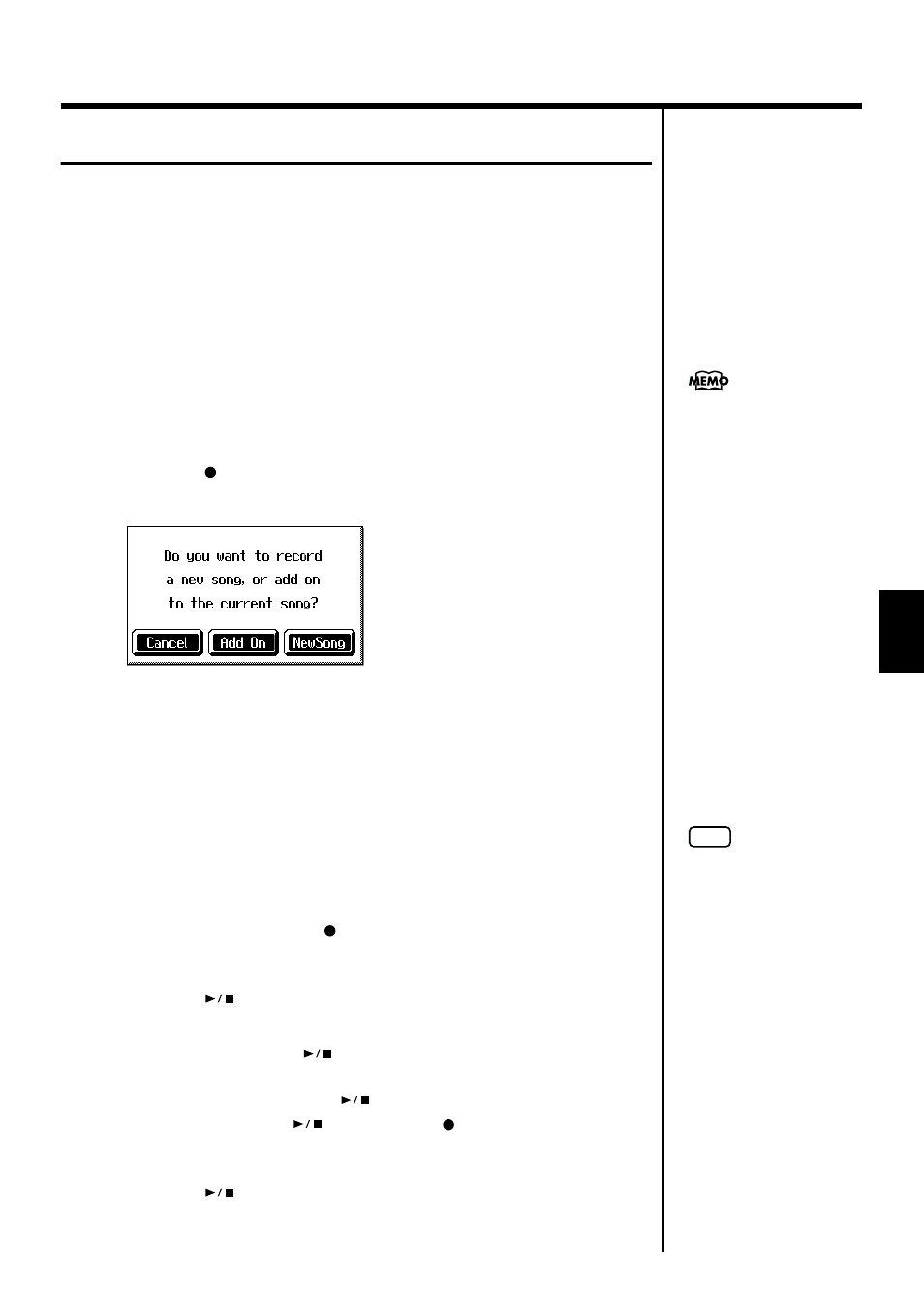 Recording along with a song, Recording along with a song” (p. 95)) | Roland KF-7 User Manual | Page 95 / 192