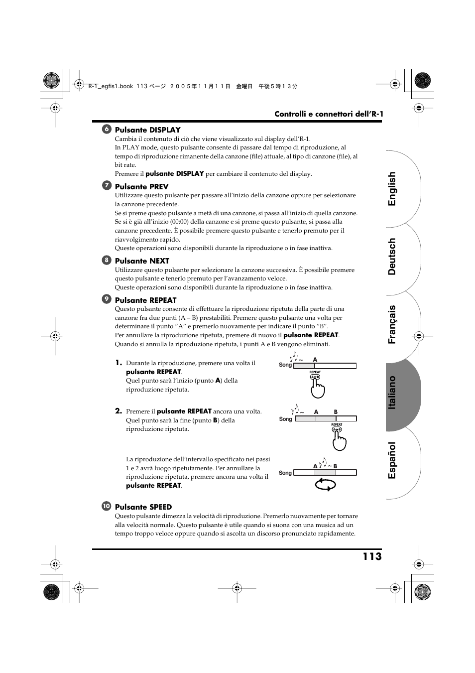 English deutsch français italiano español 113 | Roland R-1 User Manual | Page 113 / 160