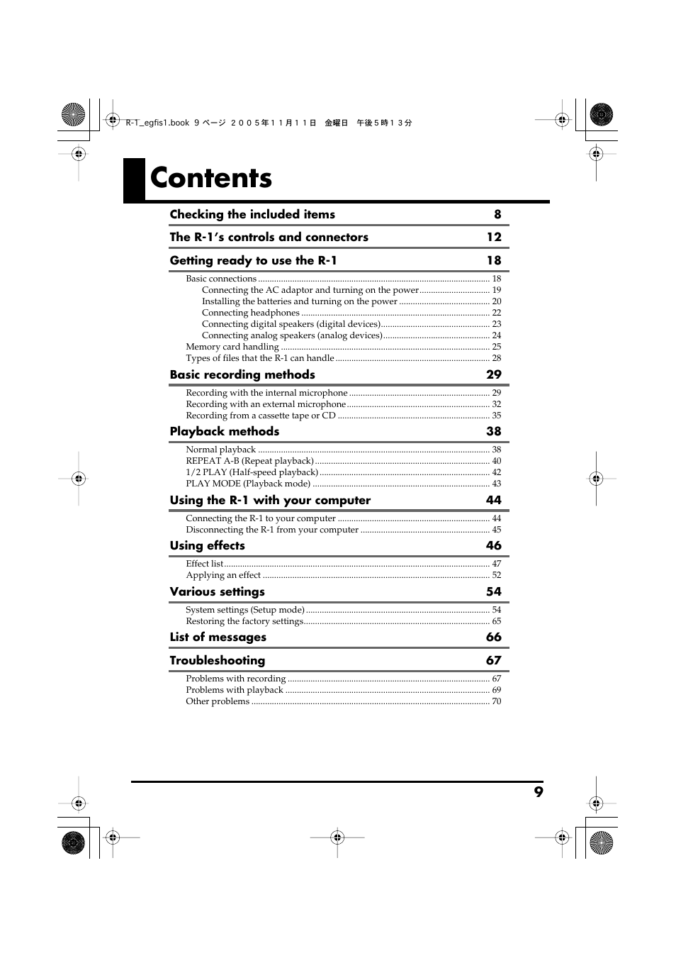 Roland R-1 User Manual | Page 9 / 160