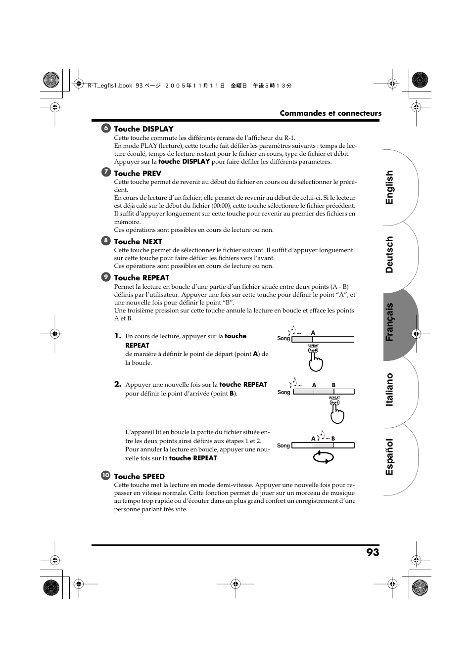 English deutsch français italiano español 93 | Roland R-1 User Manual | Page 93 / 160