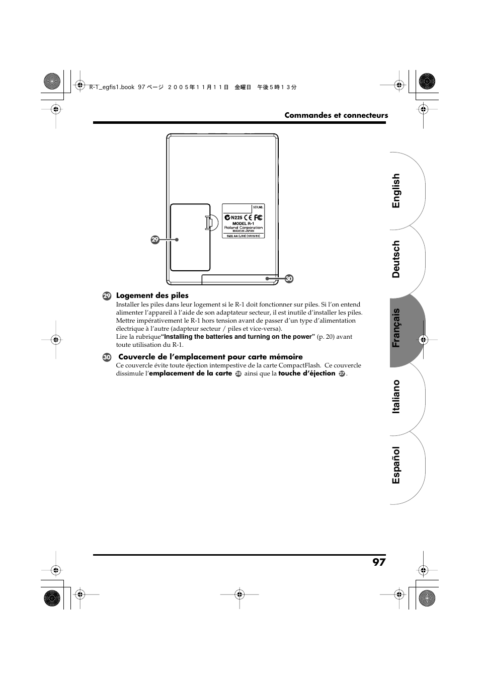 English deutsch français italiano español 97 | Roland R-1 User Manual | Page 97 / 160