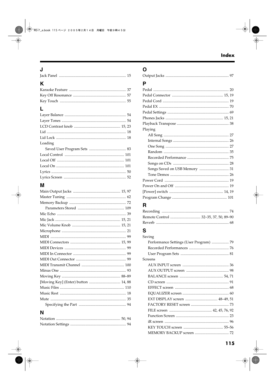 Roland RG-7 User Manual | Page 116 / 122