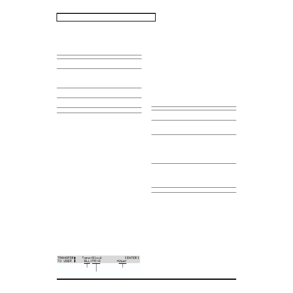 Transmitting data to user memory | Roland XP-30 User Manual | Page 120 / 216