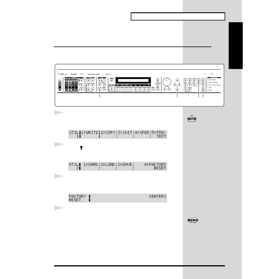 Reset to default factory settings (factory reset) | Roland XP-30 User Manual | Page 27 / 216