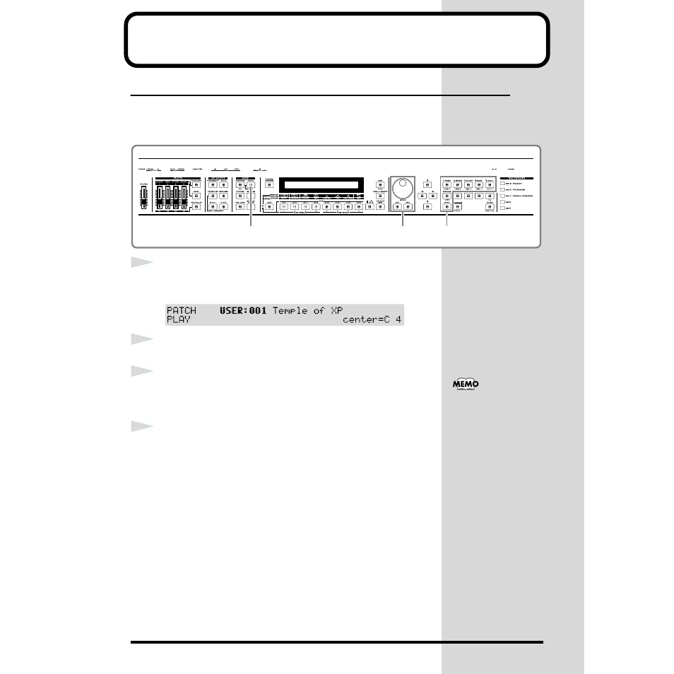 Playing the sounds, Selecting patches and playing the sounds | Roland XP-30 User Manual | Page 30 / 216