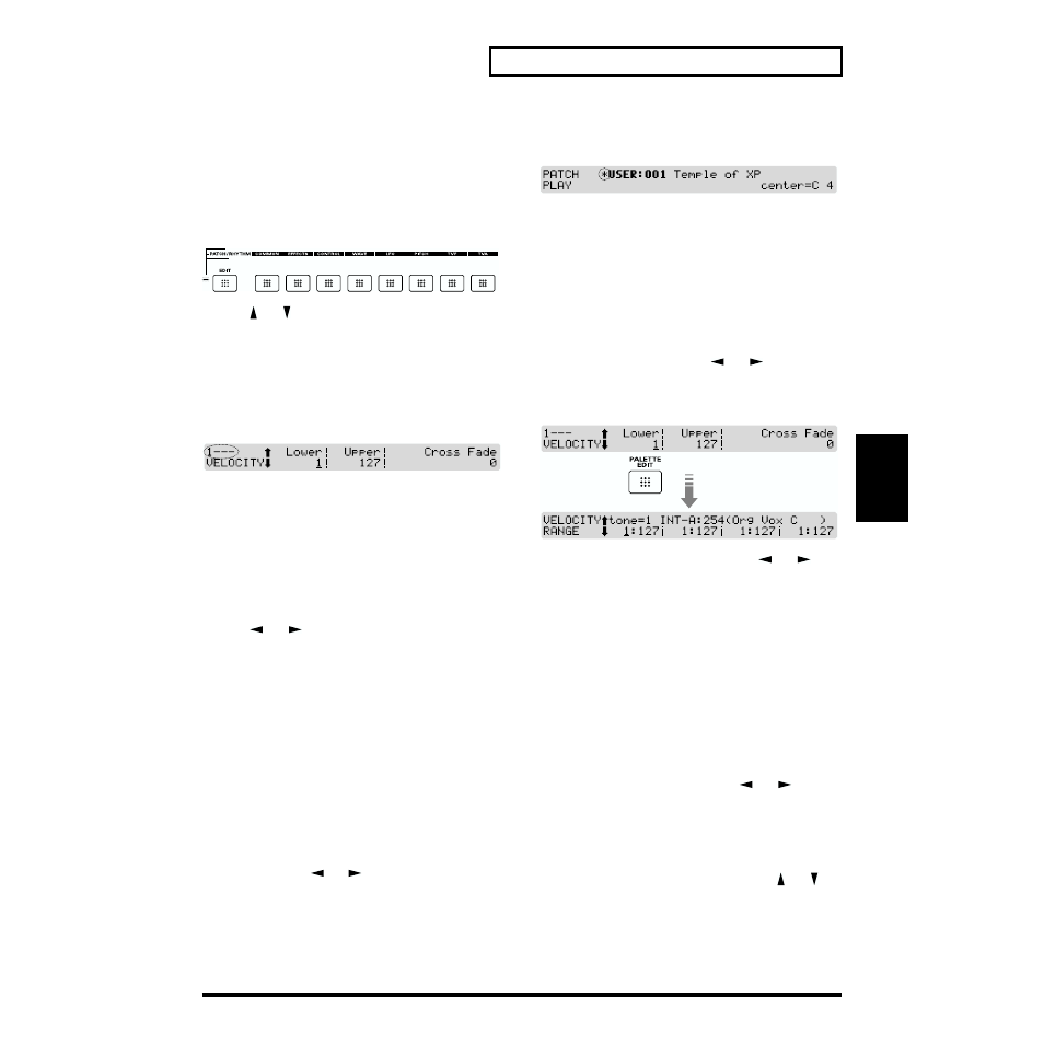Original value, P. 63, 65, 66, Modify patch or performance settings | P. 63, 65 | Roland XP-30 User Manual | Page 63 / 216
