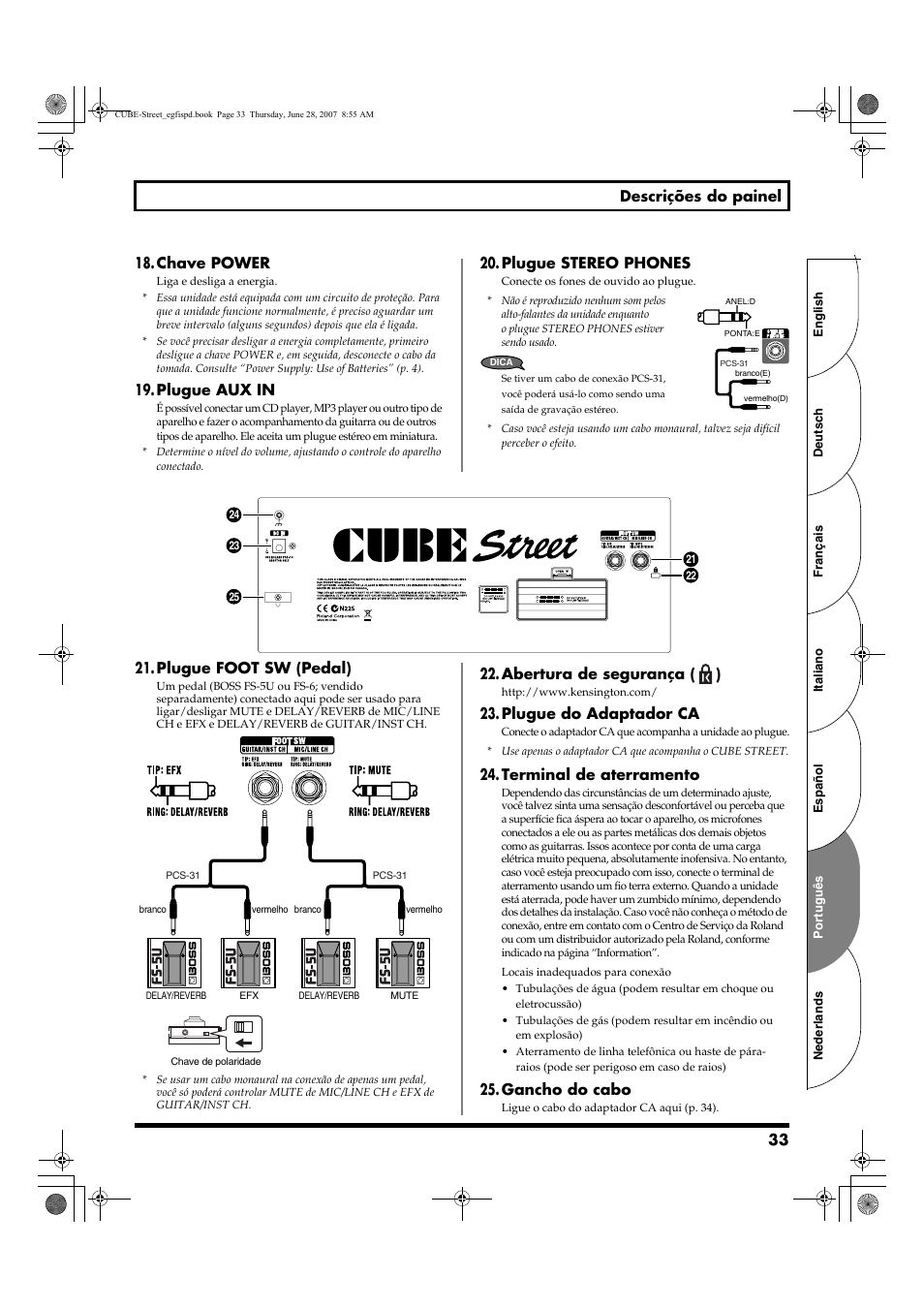 Roland CUBE STREET User Manual | Page 33 / 44