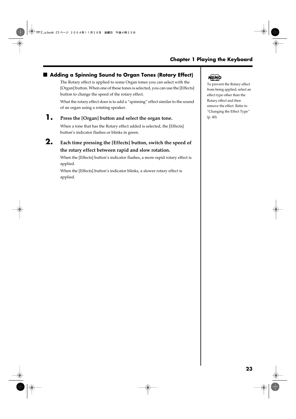 Roland FP-2 User Manual | Page 23 / 76