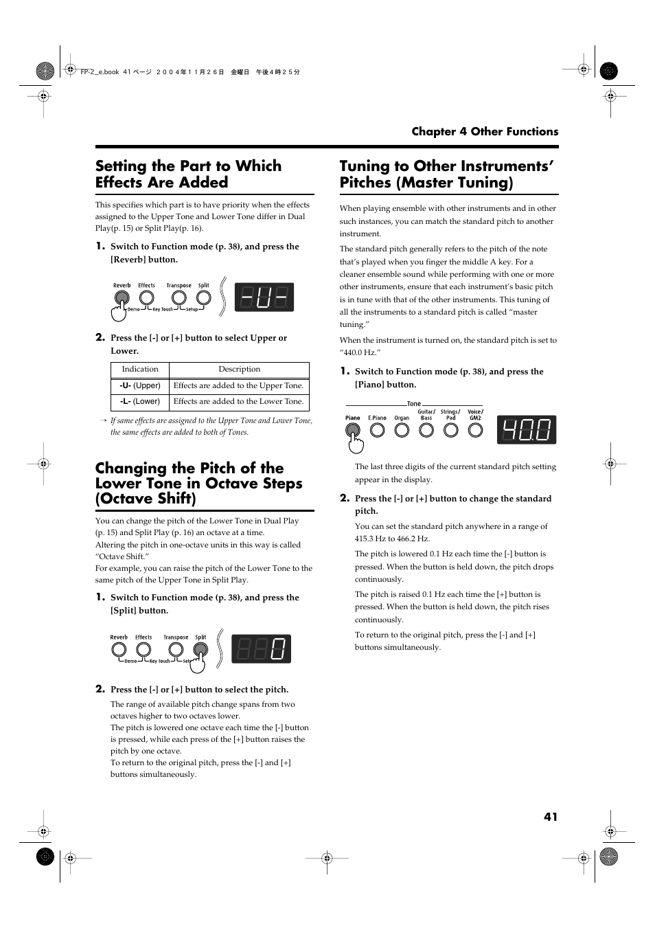 Setting the part to which effects are added, P. 41 | Roland FP-2 User Manual | Page 41 / 76