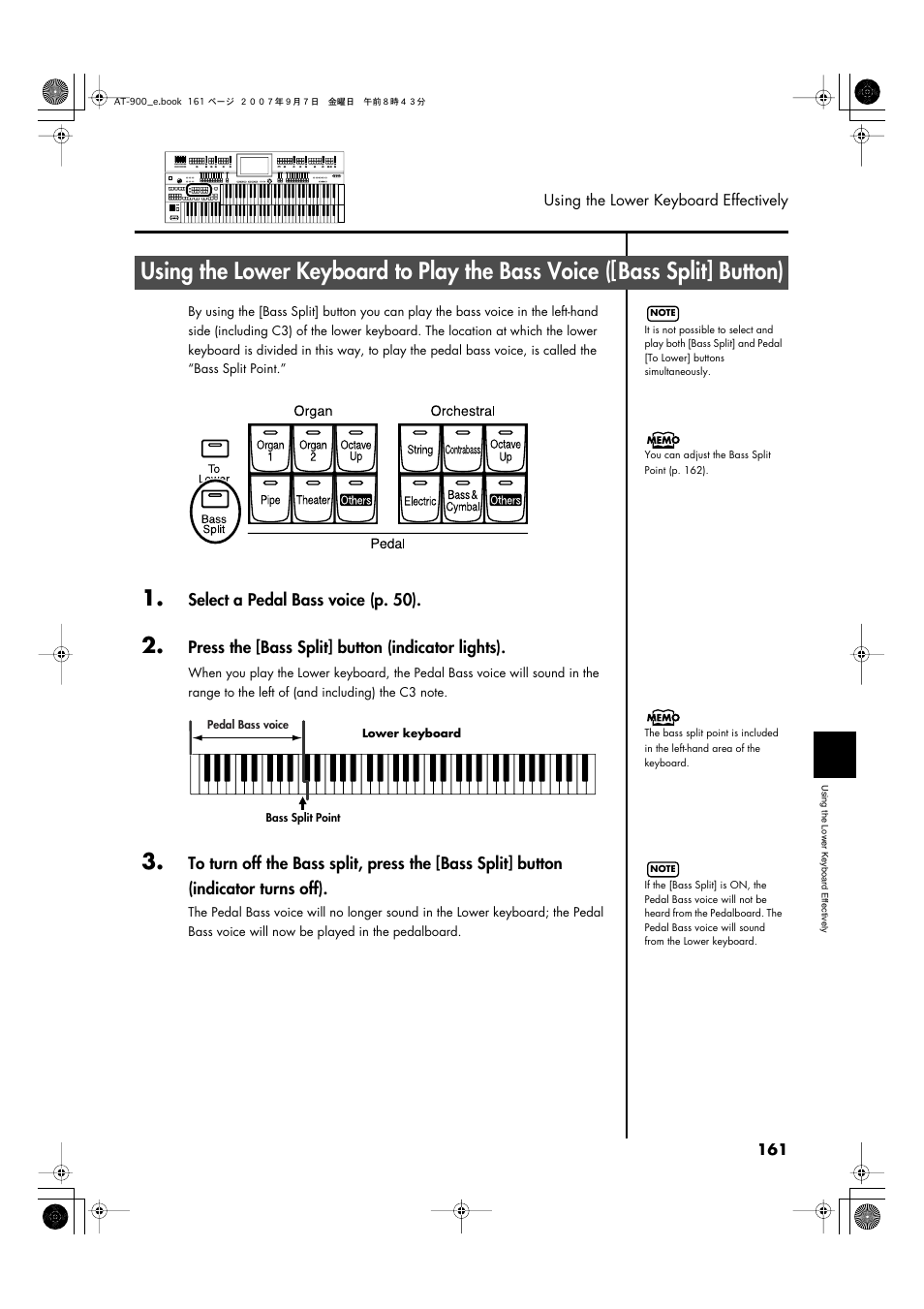P. 161, Keyboard (p. 161) | Roland AT900C User Manual | Page 163 / 300