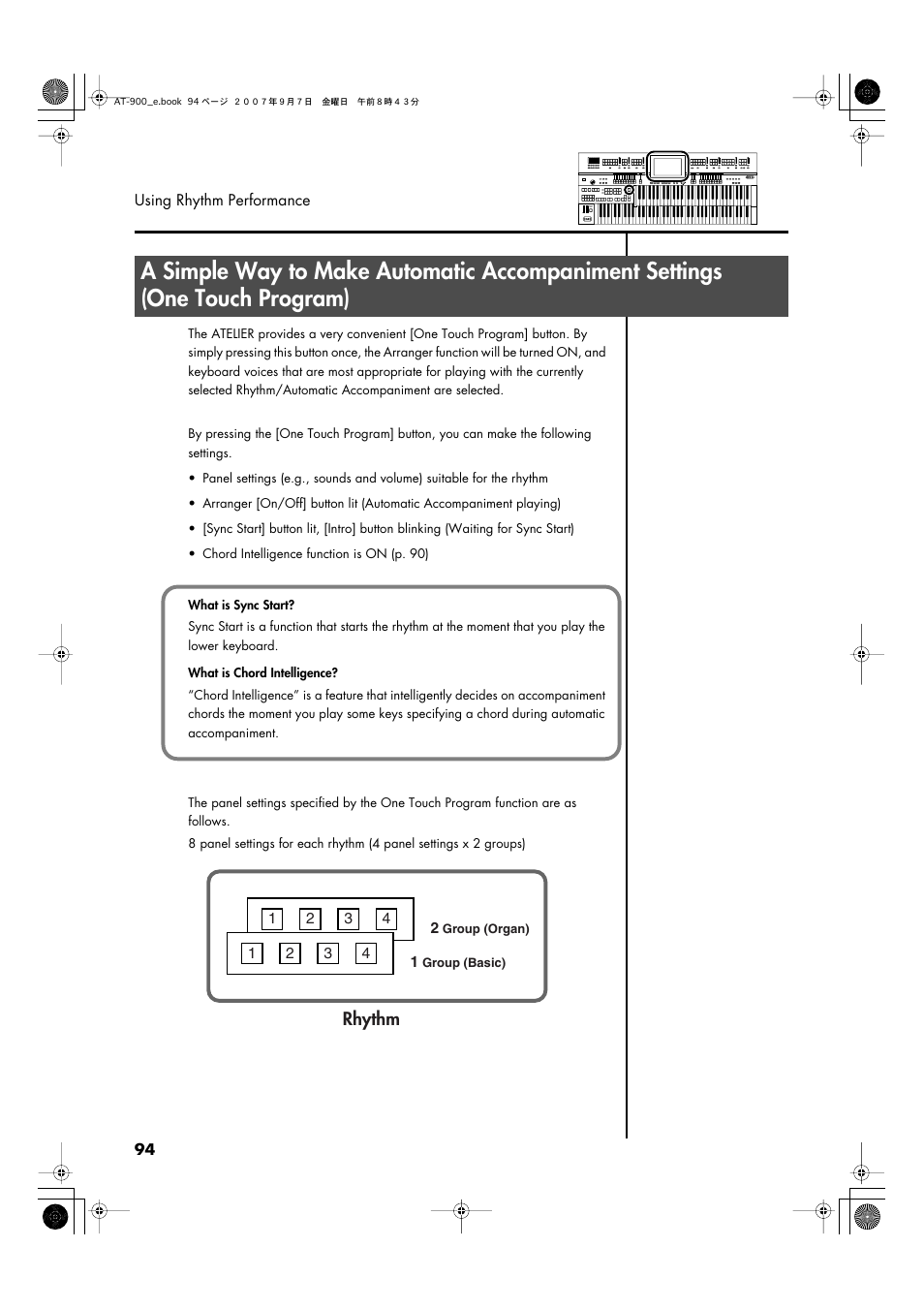 P. 94, Rhythm | Roland AT900C User Manual | Page 96 / 300