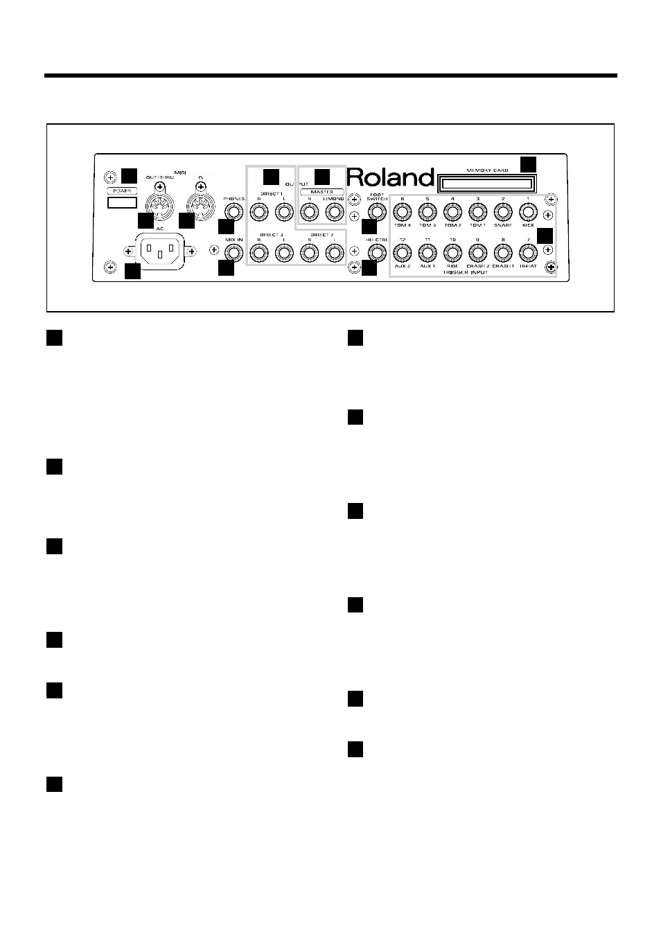 Rear panel | Roland TD-10 User Manual | Page 16 / 182