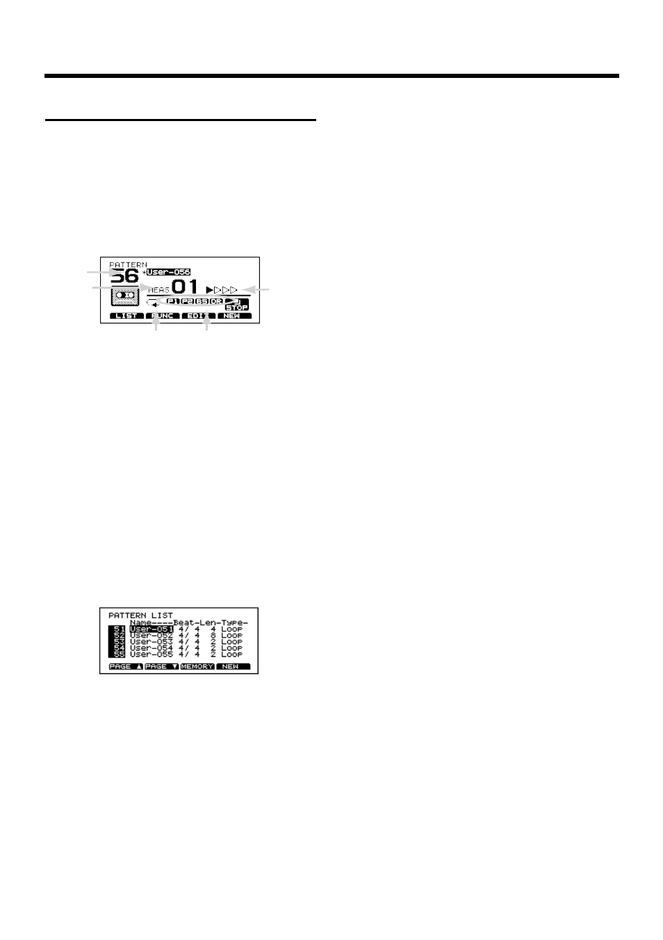 Playback functions, Selecting a pattern, Selecting patterns from the list | Selecting how a pattern will playback | Roland TD-10 User Manual | Page 98 / 182