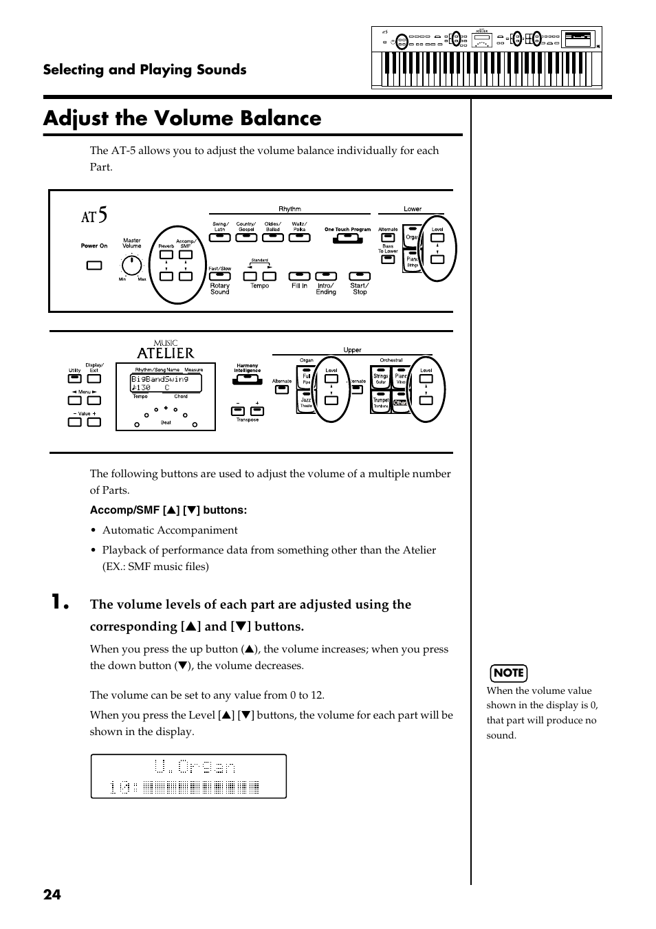Adjust the volume balance, P. 24, p. 34), P. 24) | Roland AT 5 User Manual | Page 24 / 84