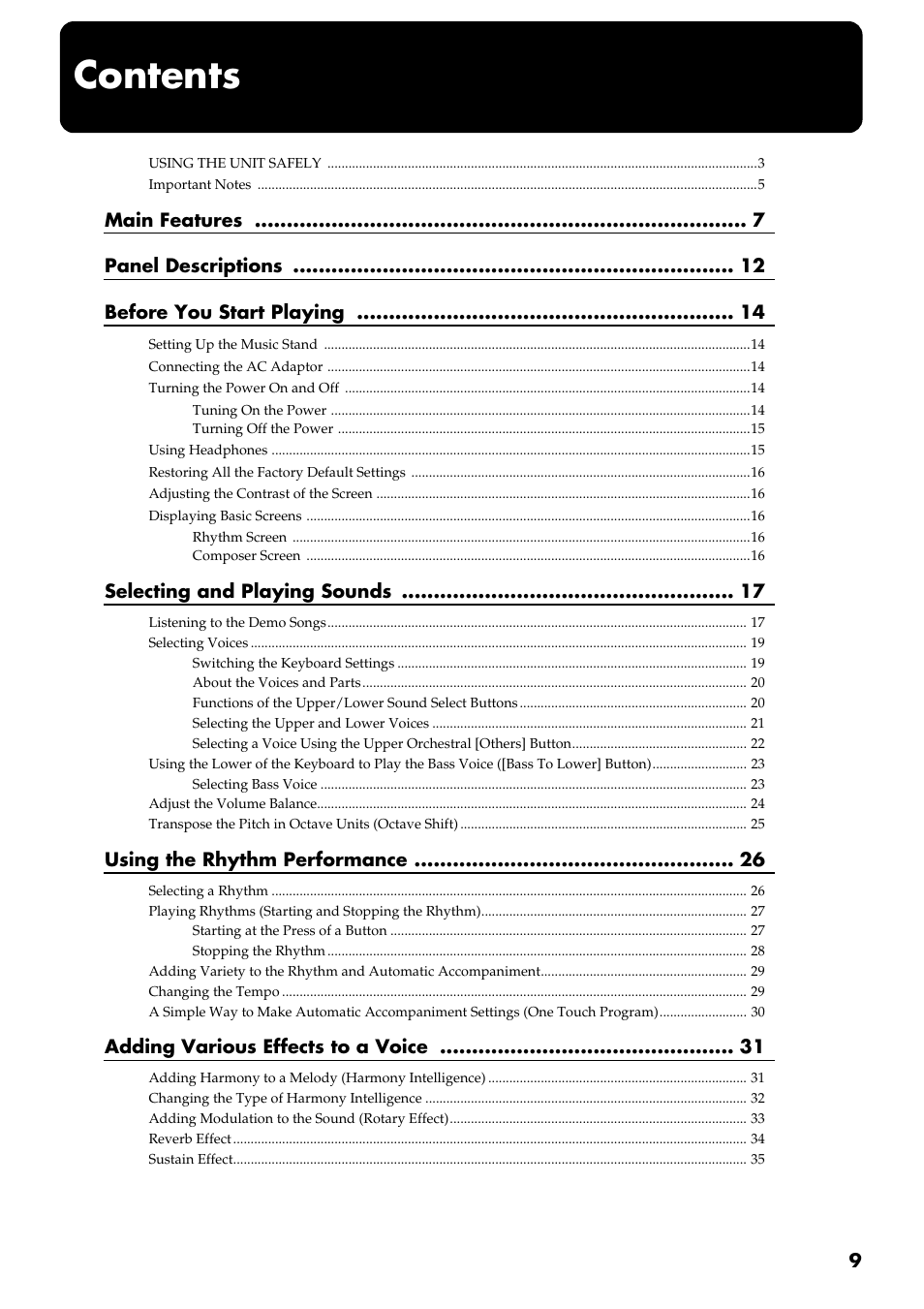 Roland AT 5 User Manual | Page 9 / 84