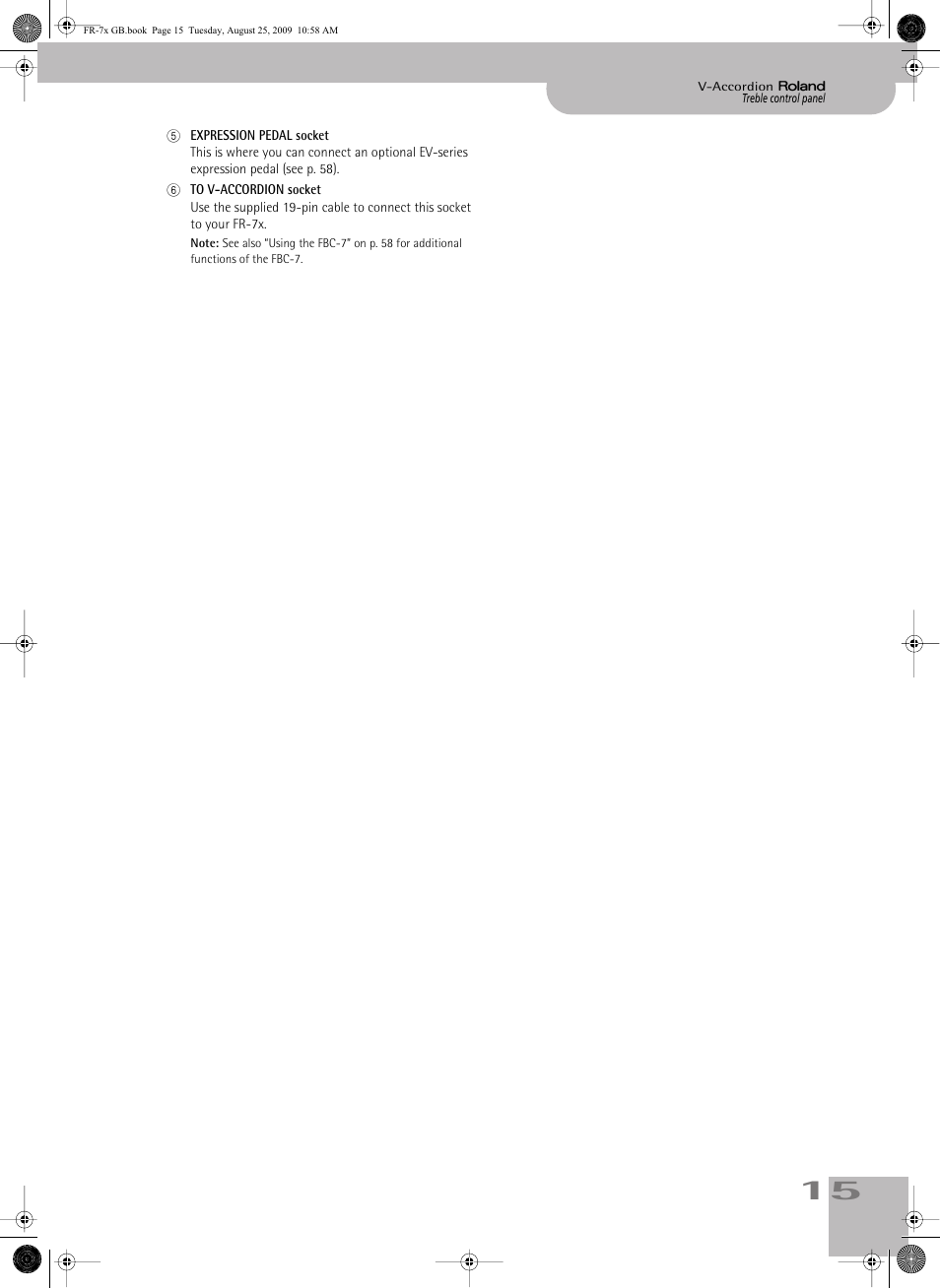 Roland FR-7x User Manual | Page 15 / 140