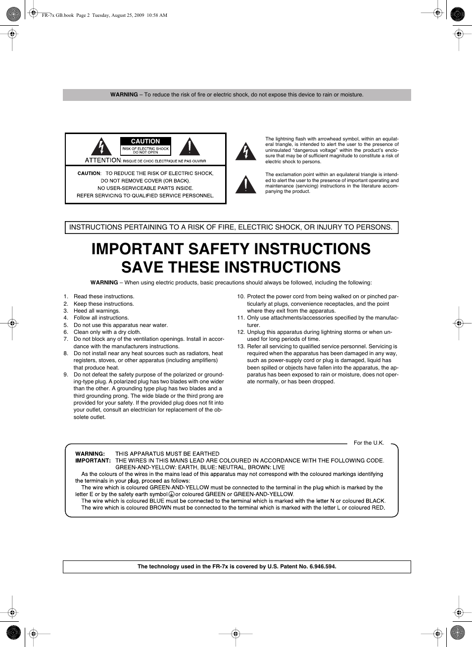 Roland FR-7x User Manual | Page 2 / 140