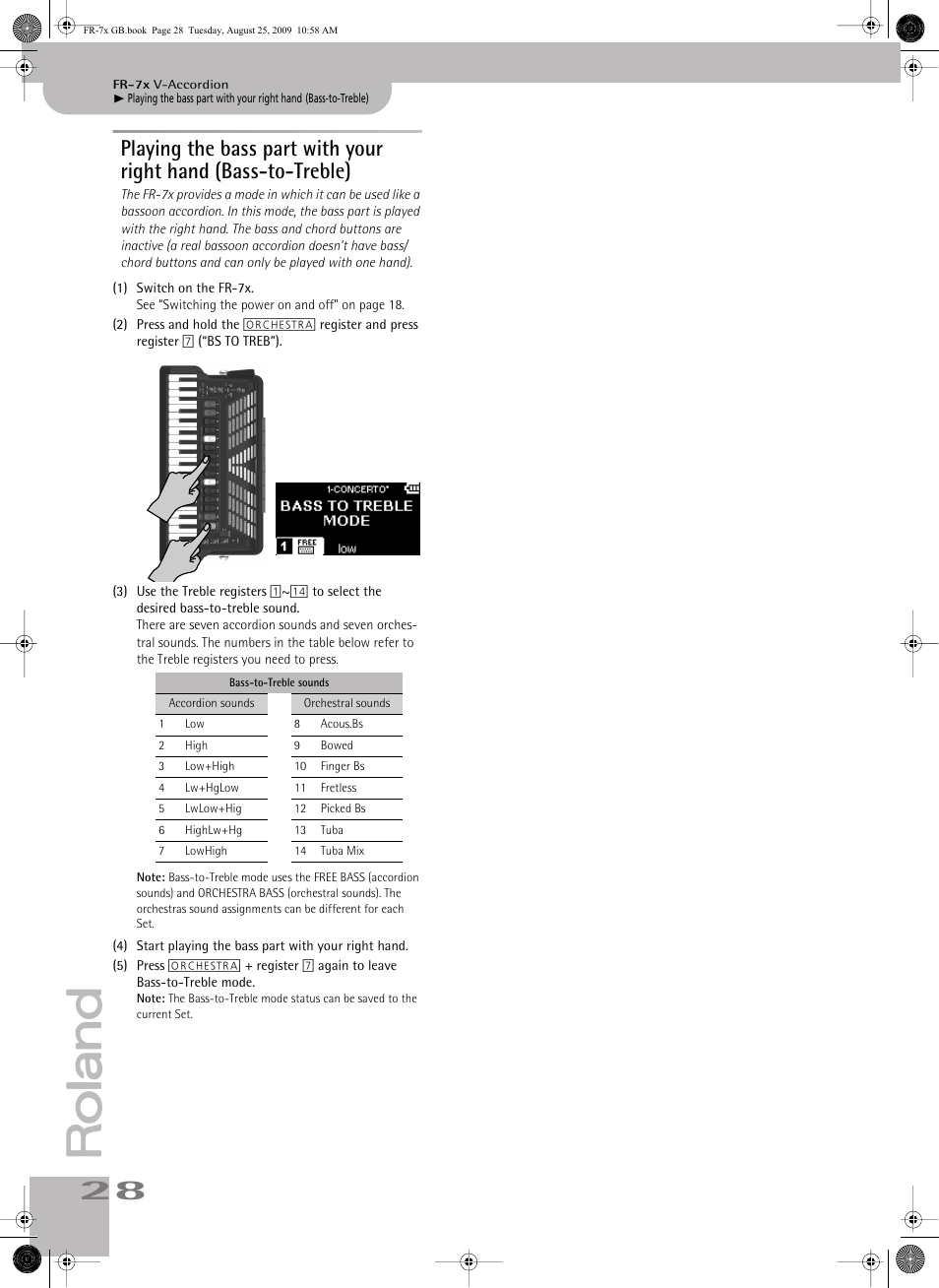 Roland FR-7x User Manual | Page 28 / 140