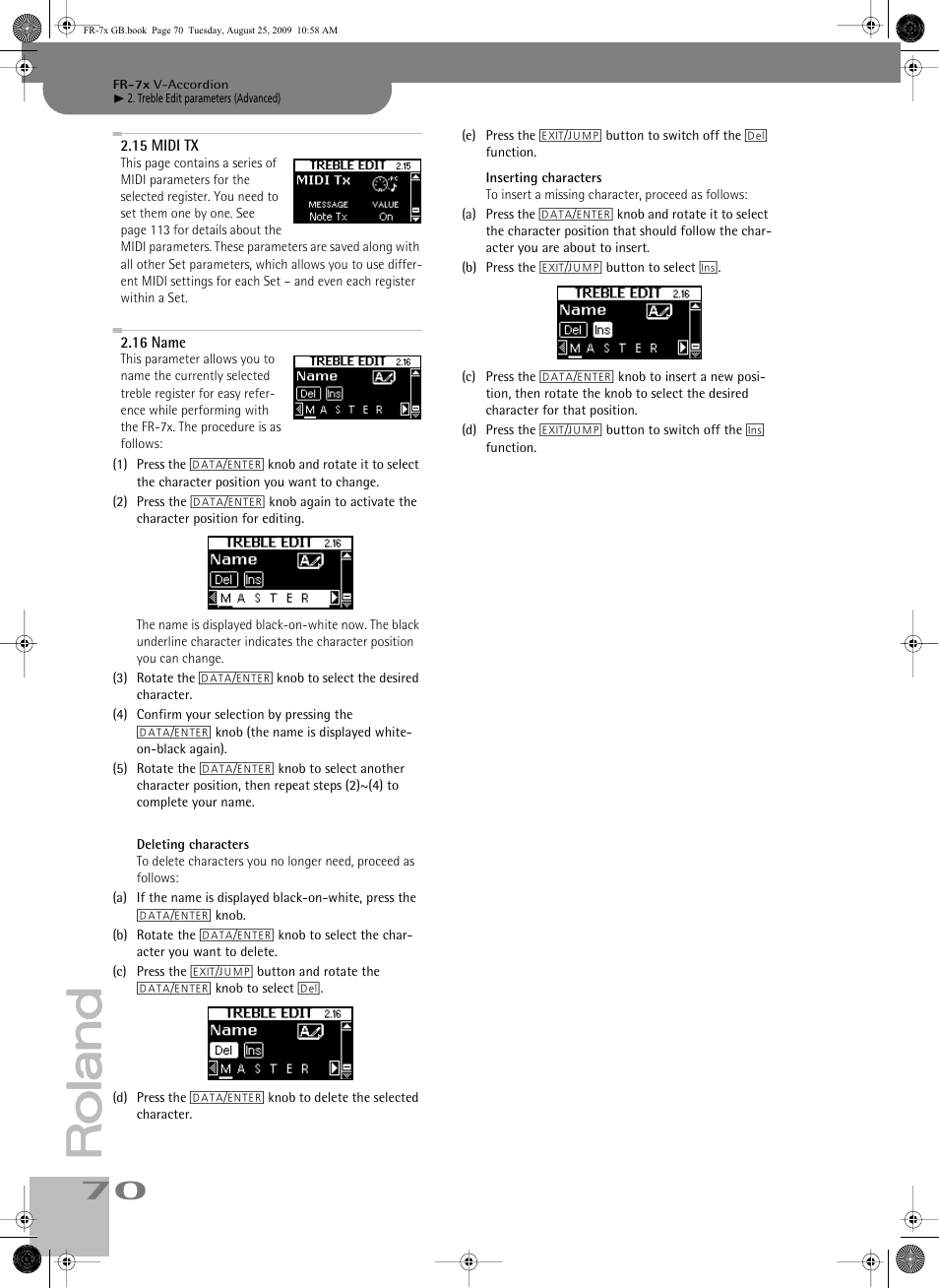 15midi tx, 16name, P. 70 | Roland FR-7x User Manual | Page 70 / 140
