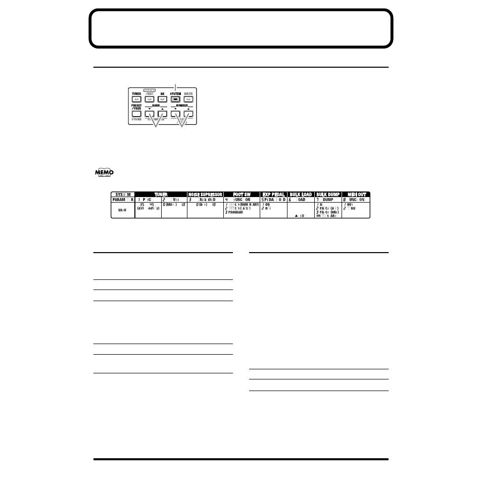 System setting, Procedure, Tuner | Noise supressor | Roland V-GUITAR VGA-7 User Manual | Page 38 / 56